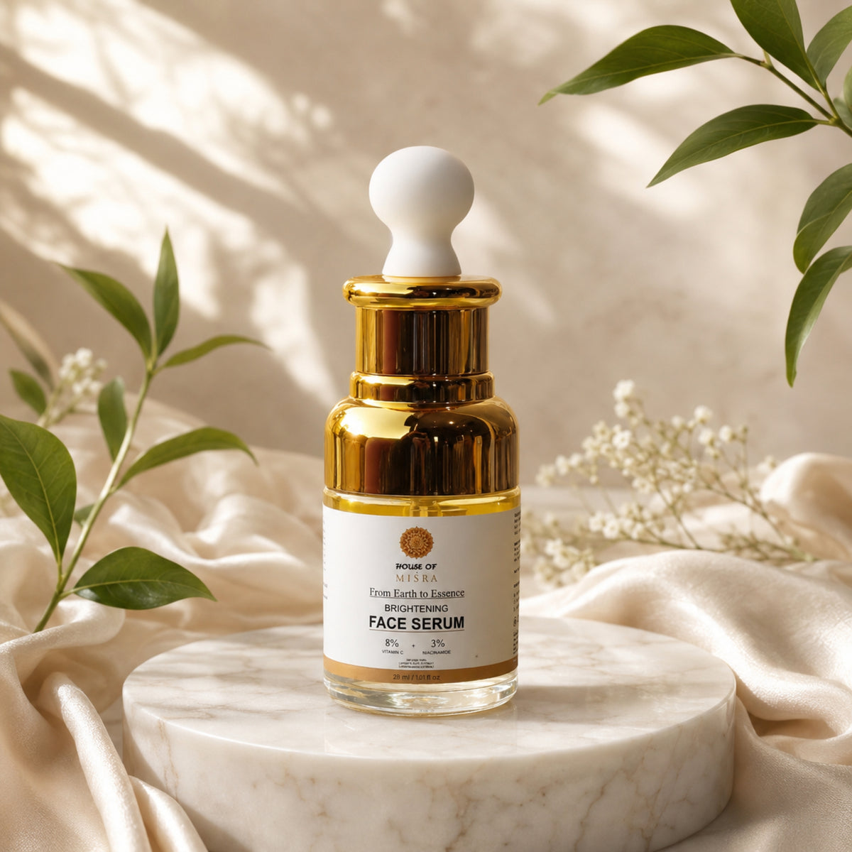 Brightening Face Serum with 8% Vitamin C & 3% Niacinamide – 30 ml